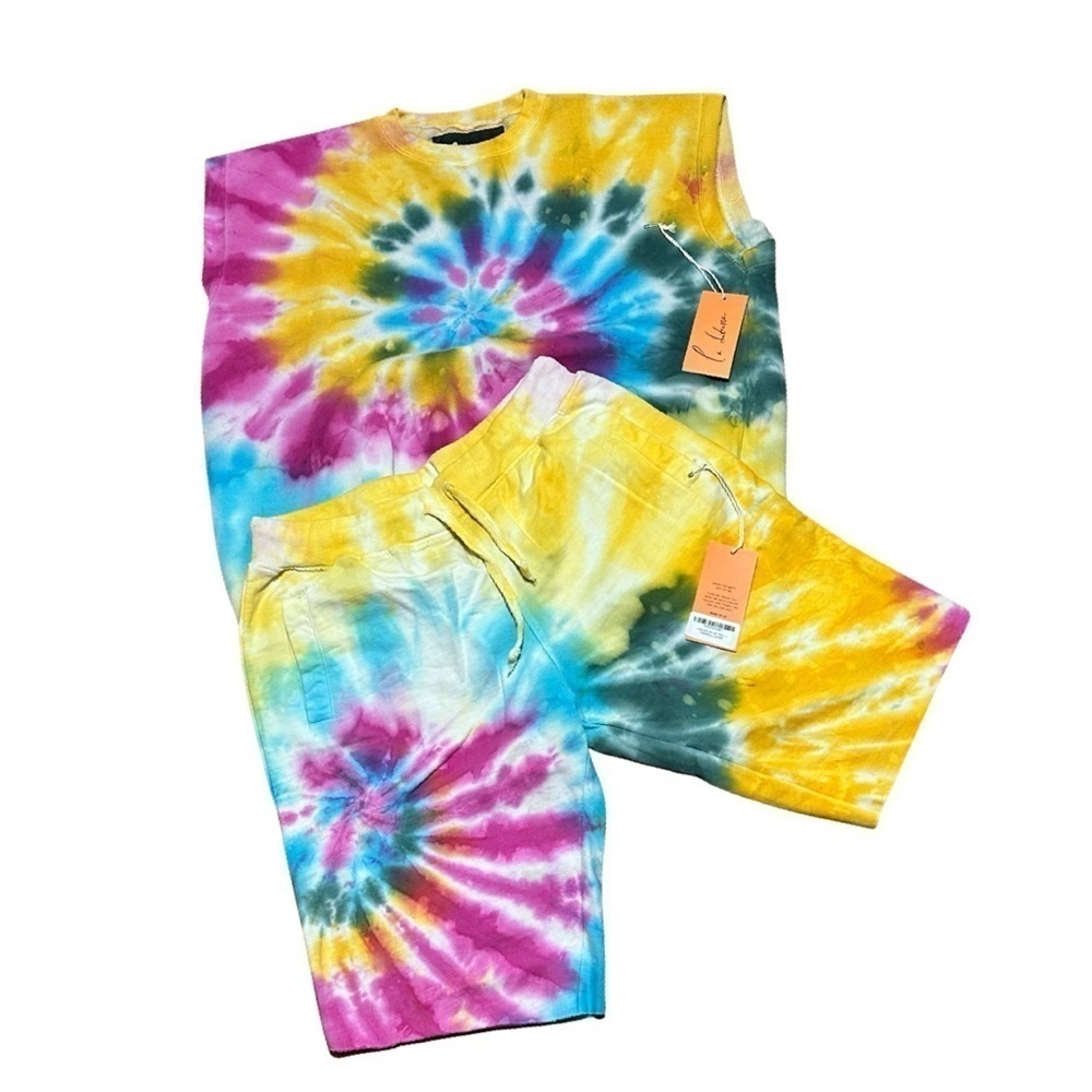 Le detresse 2 pc tropical sweat shorts set Large